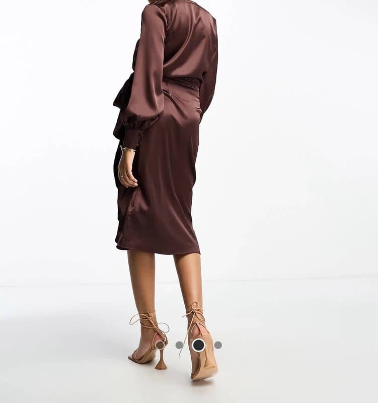 Never Fully Dressed Never Fully Dressed Bronze Midaxi Wrap Dress – UK 10