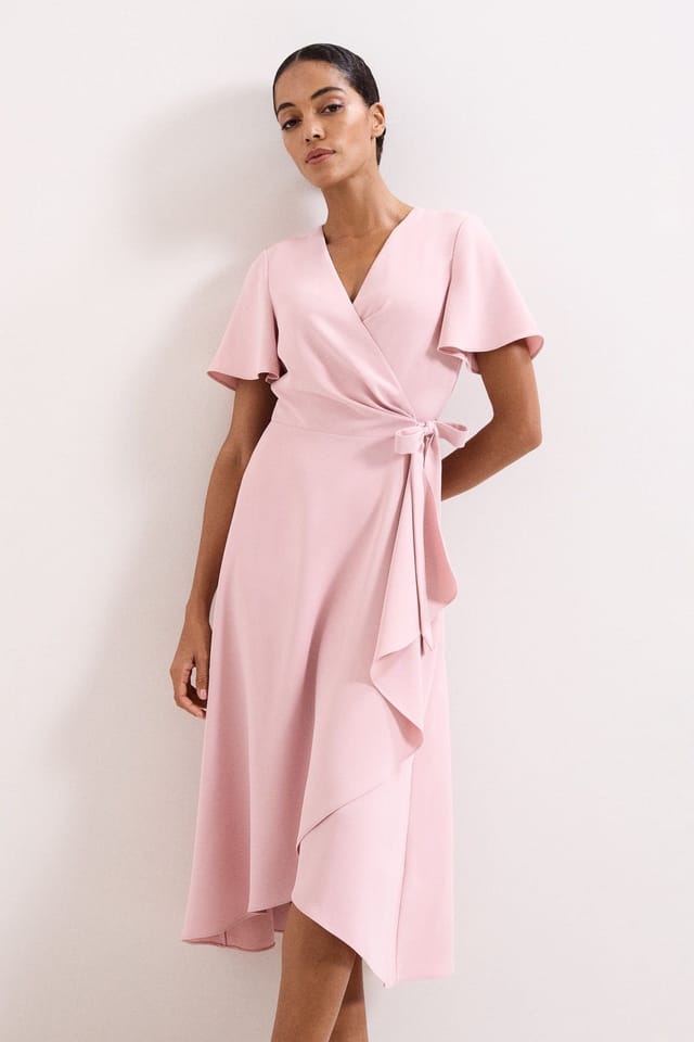 Phase Eight Phase Eight Women's Julissa Wrap Midi Dress in Baby Pink - 3