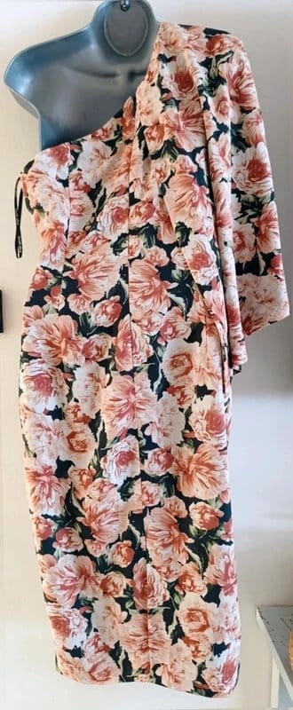 Lavish Alice Lavish Alice One Shoulder Floral midi Dress UK 14 Wedding Guest Occasion Spring - 1