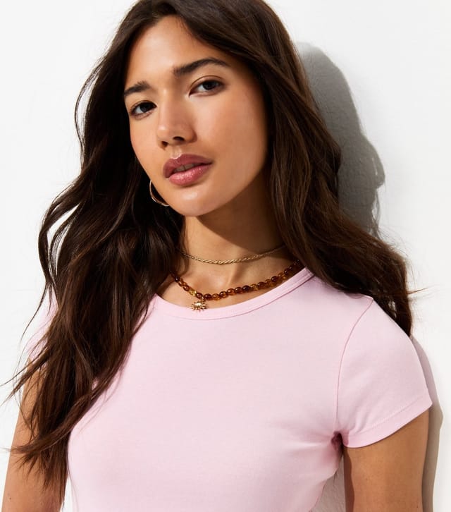 New Look Women's Light Pink Baby Tee T-Shirt New Look - 2