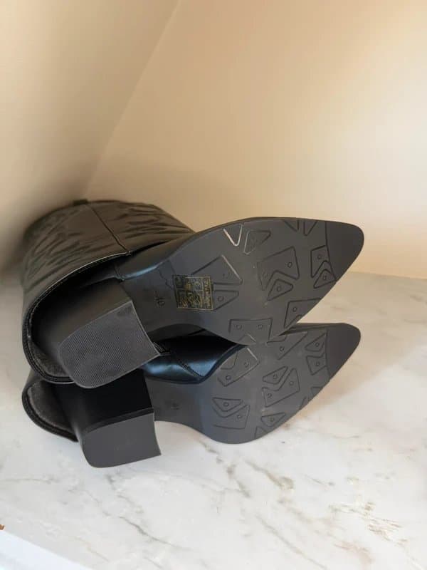The Unbranded Brand Black Western Country Print Cowboy Cowgirl Boots Size EU 40 UK Size 7 New