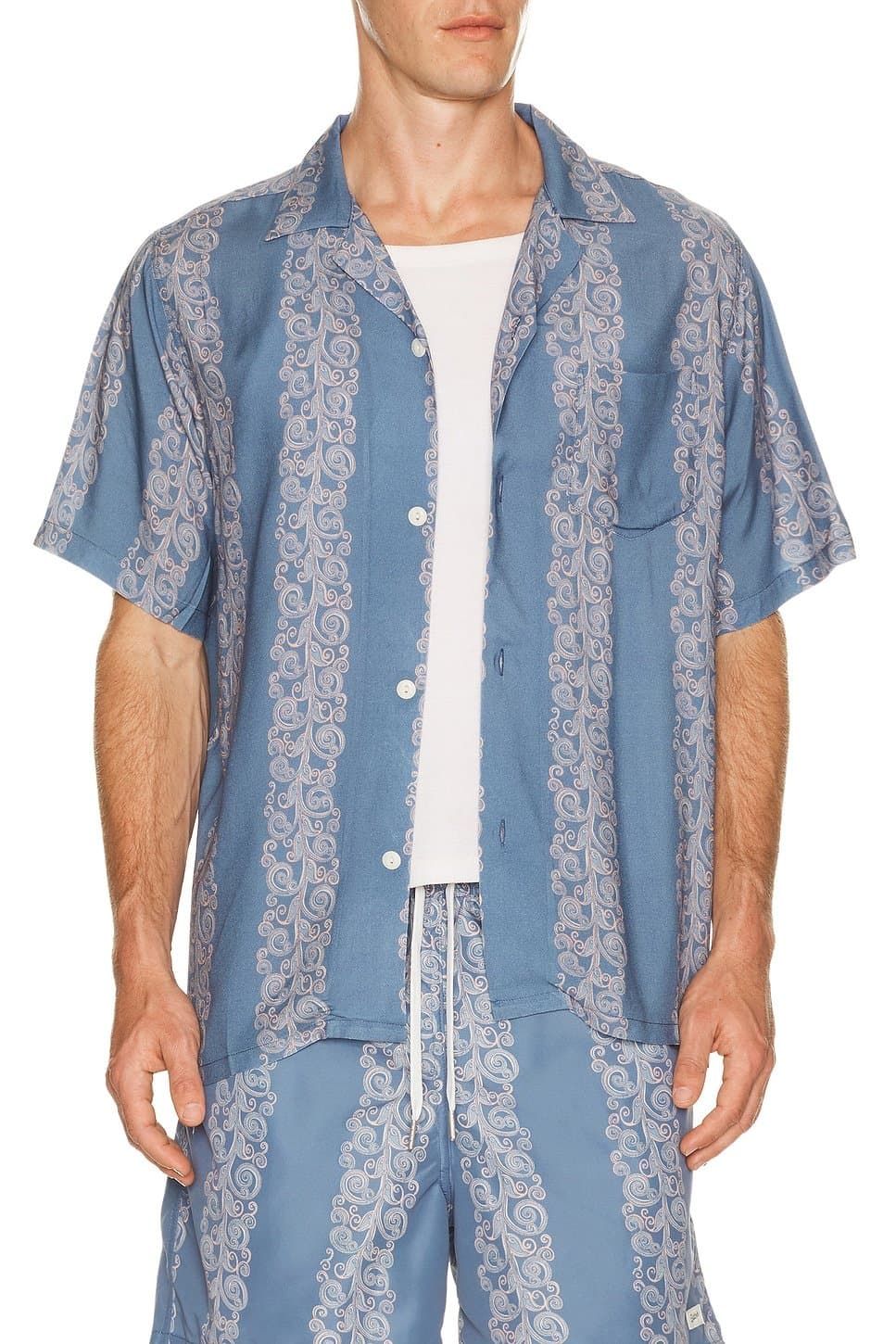 revolve Coral Fiesta Printed Camp Shirt