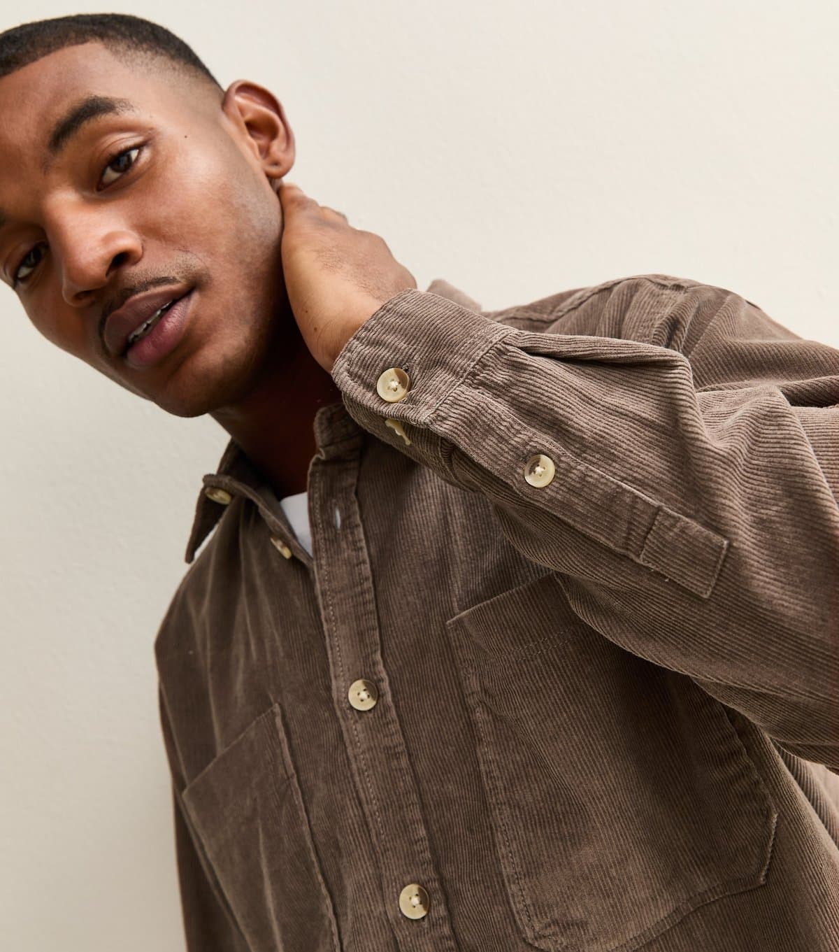 Only and Sons Men's Mens Brown Cord Shirt Only and Sons New Look