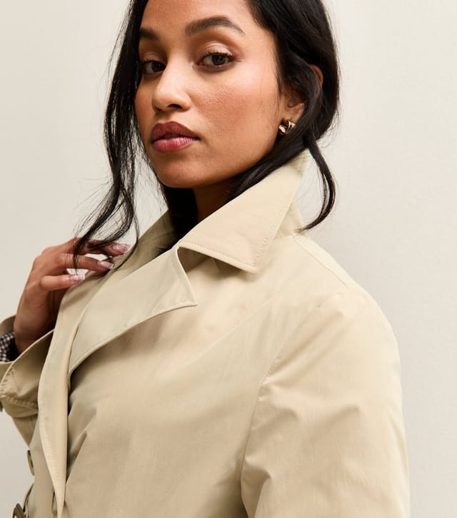 New Look Women's Petite Stone Double Breasted Belted Mac Coat New Look - 2