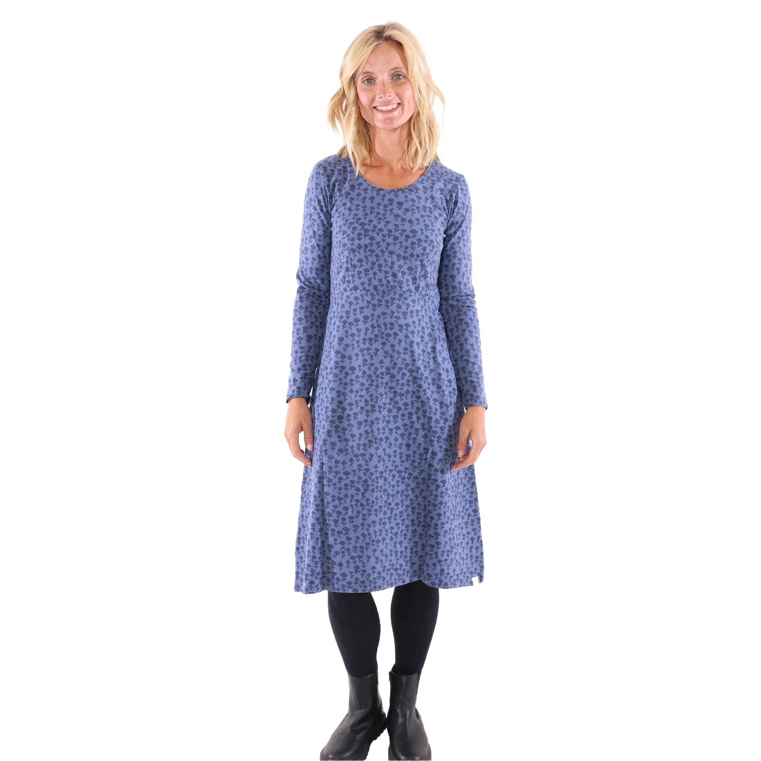 Lazy Jacks Lazy Jacks Women's Long-Sleeved Midi Dress in Blue - 4