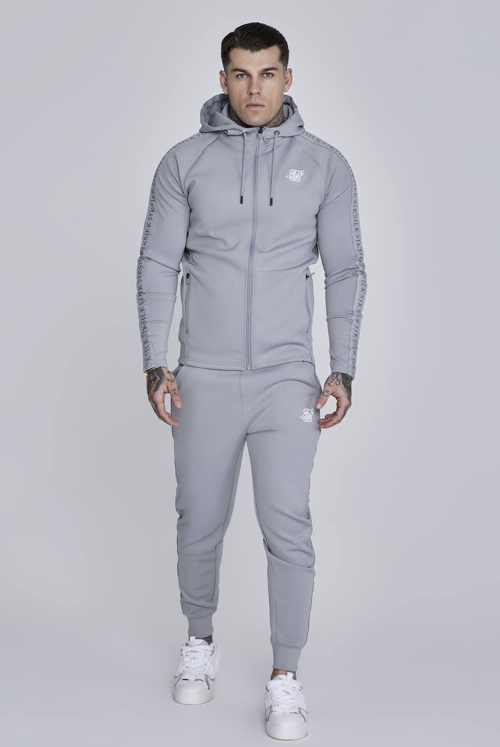 SikSilk SikSilk Men's Hoodie & Joggers Set in Grey