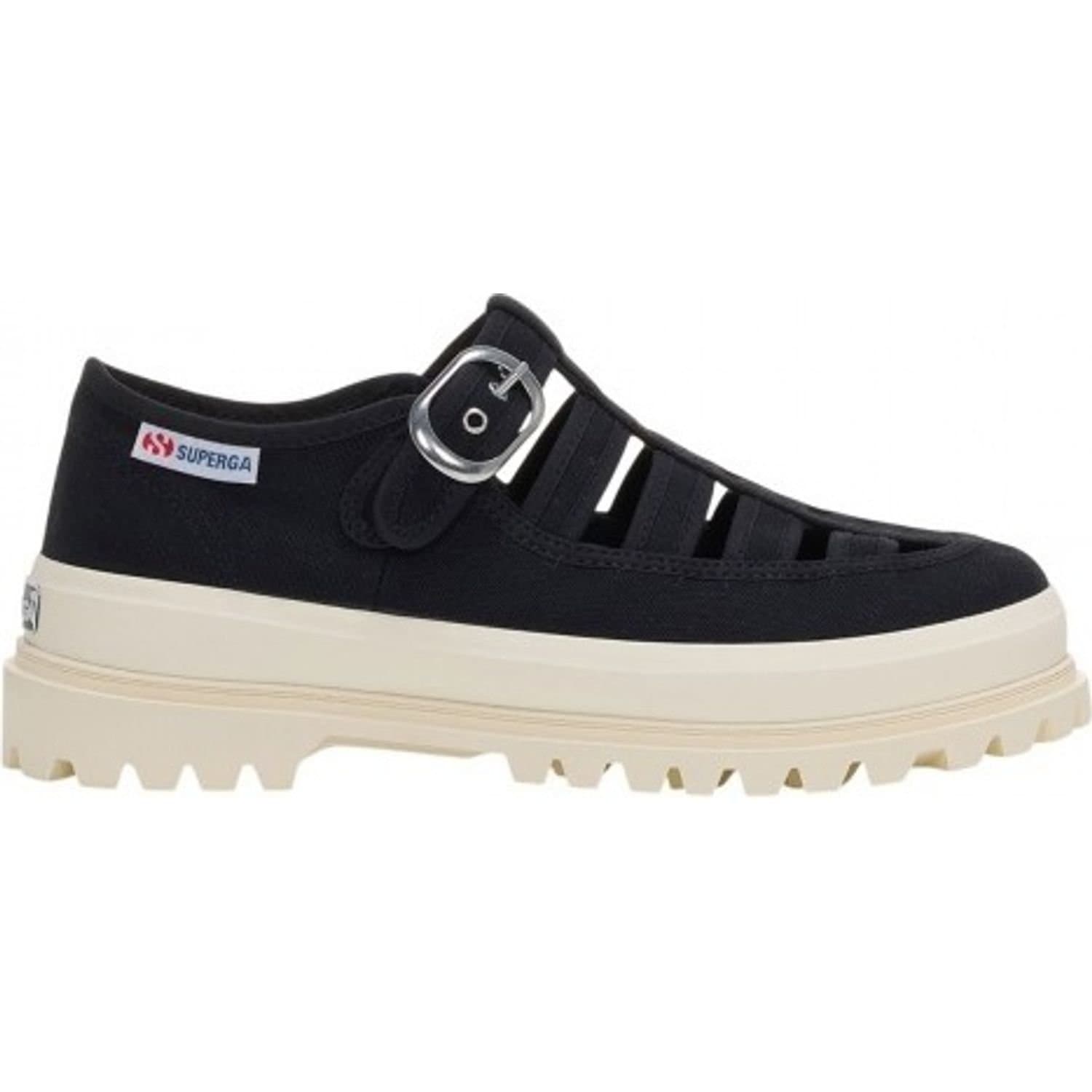 Superga Superga Women's 3541 Alpina Gurkha Fisherman Sandals in Jet Black