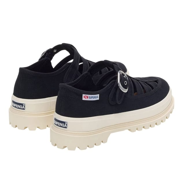 Superga Superga Women's 3541 Alpina Gurkha Fisherman Sandals in Jet Black - 2