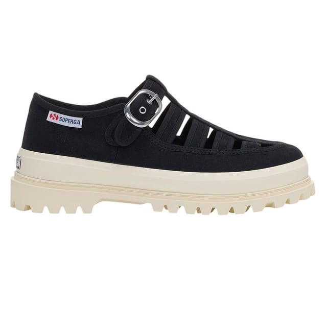 Superga Superga Women's 3541 Alpina Gurkha Fisherman Sandals in Jet Black - 3