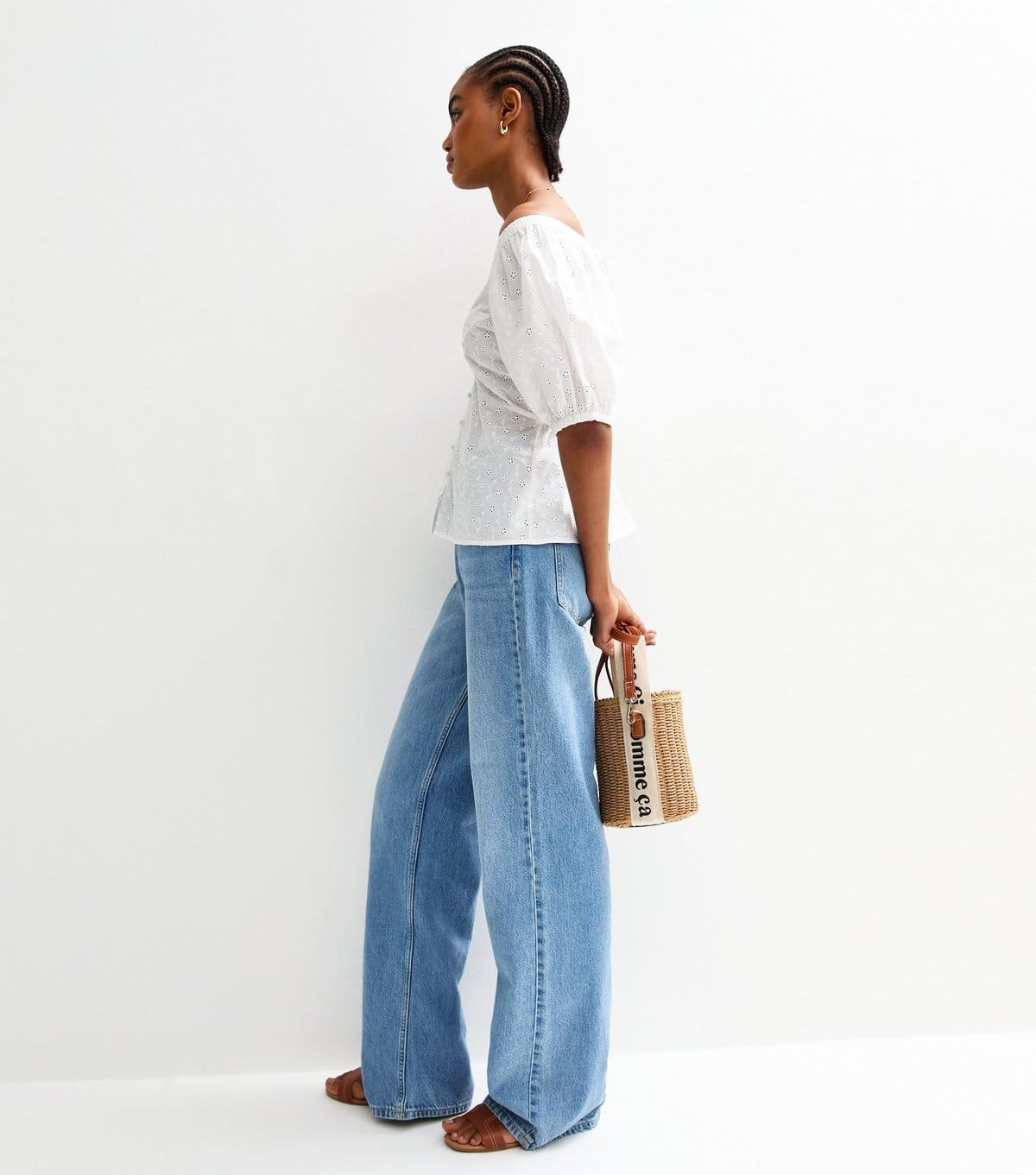 New Look Women's Tall White Cotton Broderie Anglaise Blouse New Look - 4