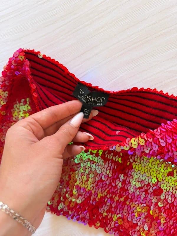 Topshop Topshop Iridescent Sequin Bandeau Top