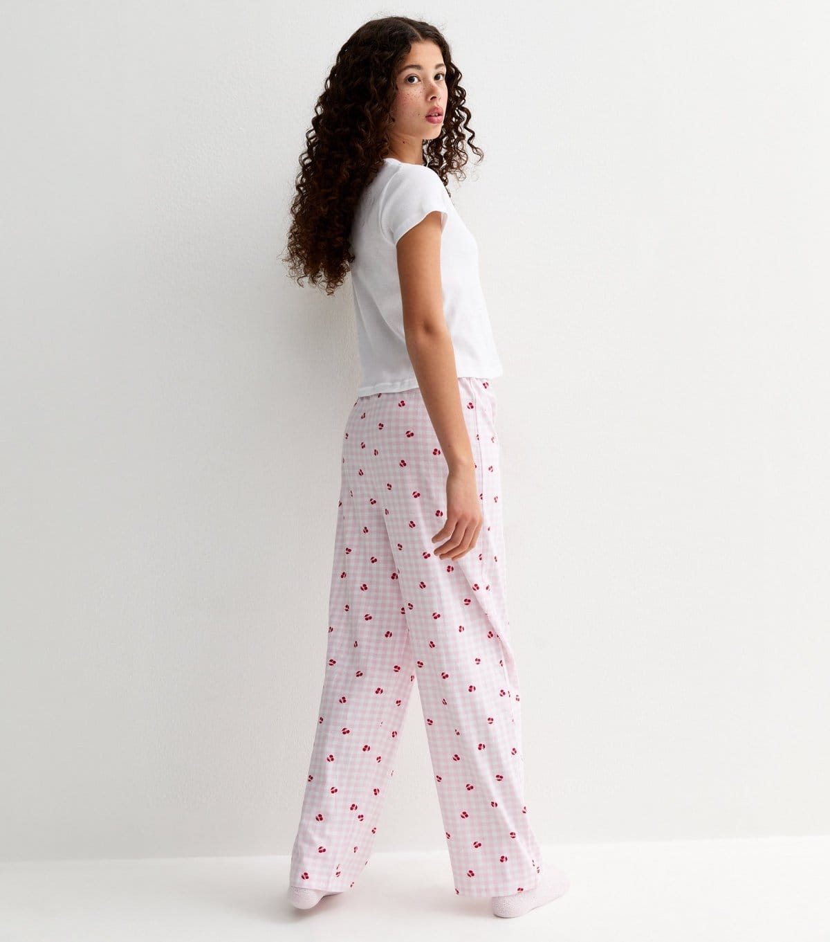 New Look Girls' Light Pink Cherry Embroidered Pyjama Set New Look - 4