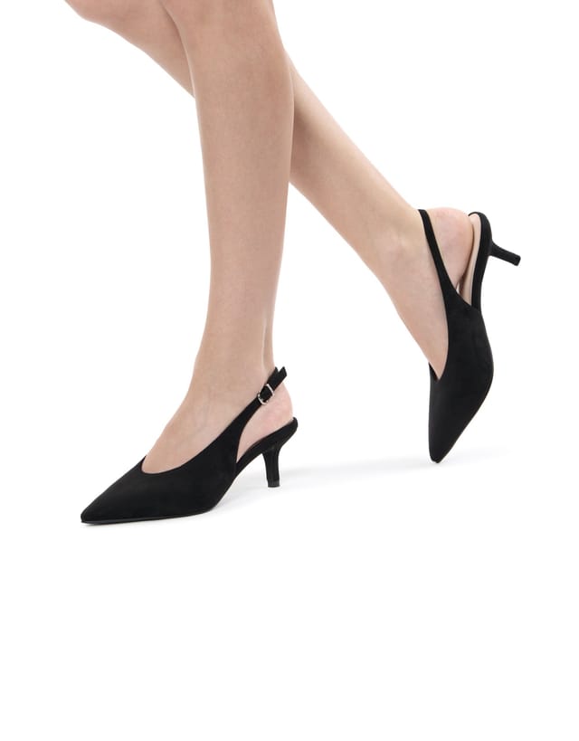 Paradox London Paradox London Women's Tullia' Stiletto Heel Slingback Shoes in Black - 2