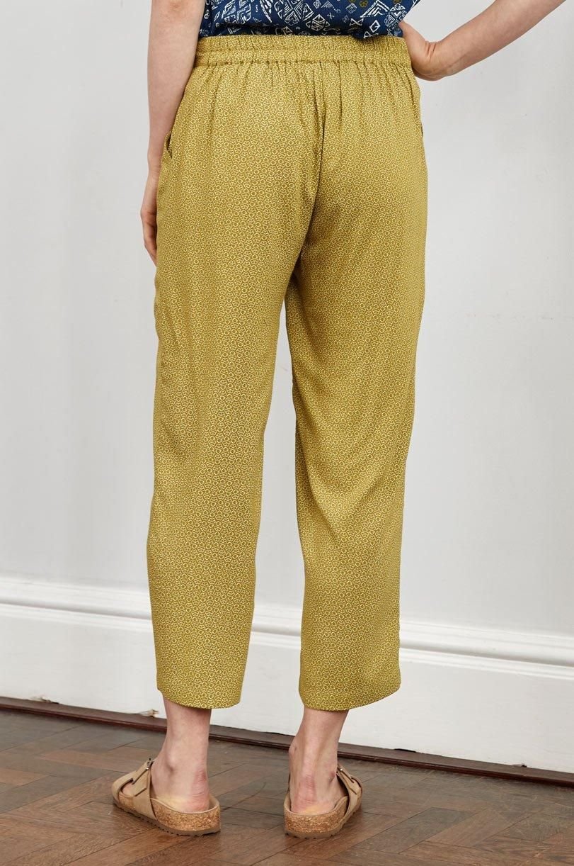 Nomads Clothing Nomads Clothing Women's Viscose Cropped Straight Leg Trouser in Green - 3