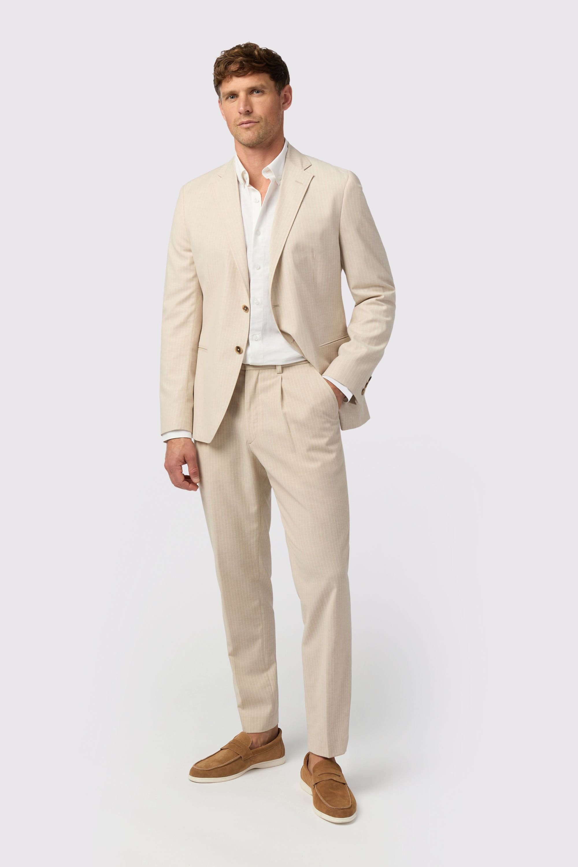 Melka Melka Men's Striped Trousers in Beige - 2