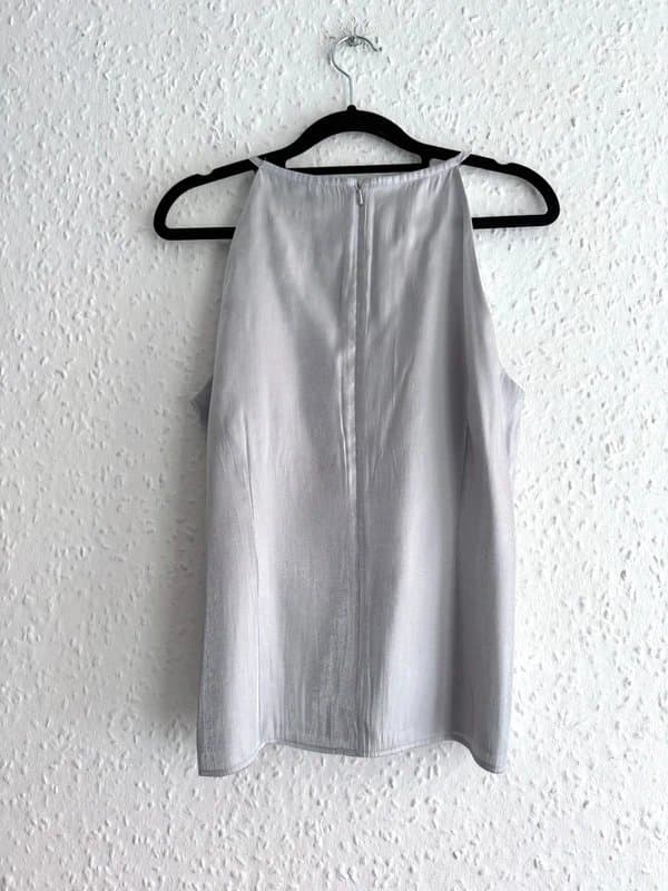 Next Vintage Next Silver Halter Embroidered Neck Top