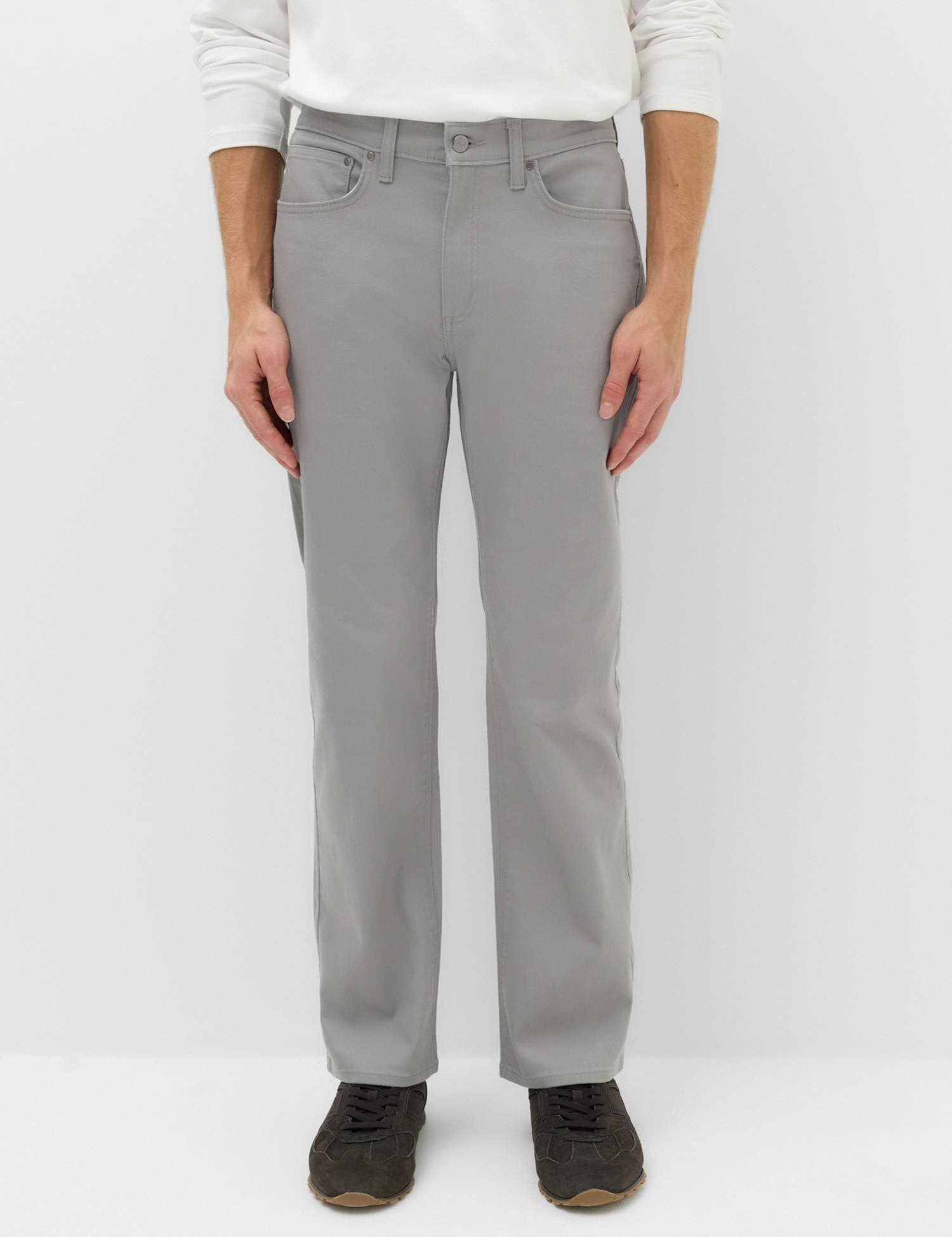 Marks & Spencer M&S Straight Fit Stretch Jeans Ash Grey Mix