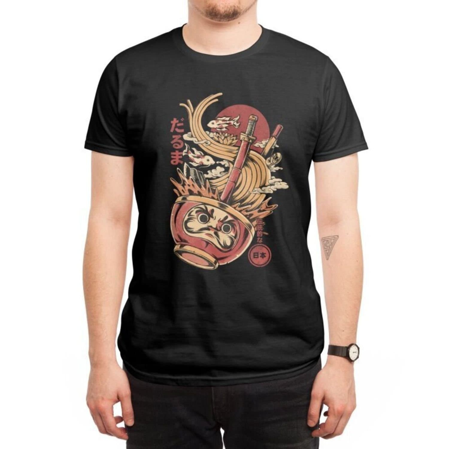 Ilustrata Ilustrata Men's Daruma´s Ramen T-Shirt in Black