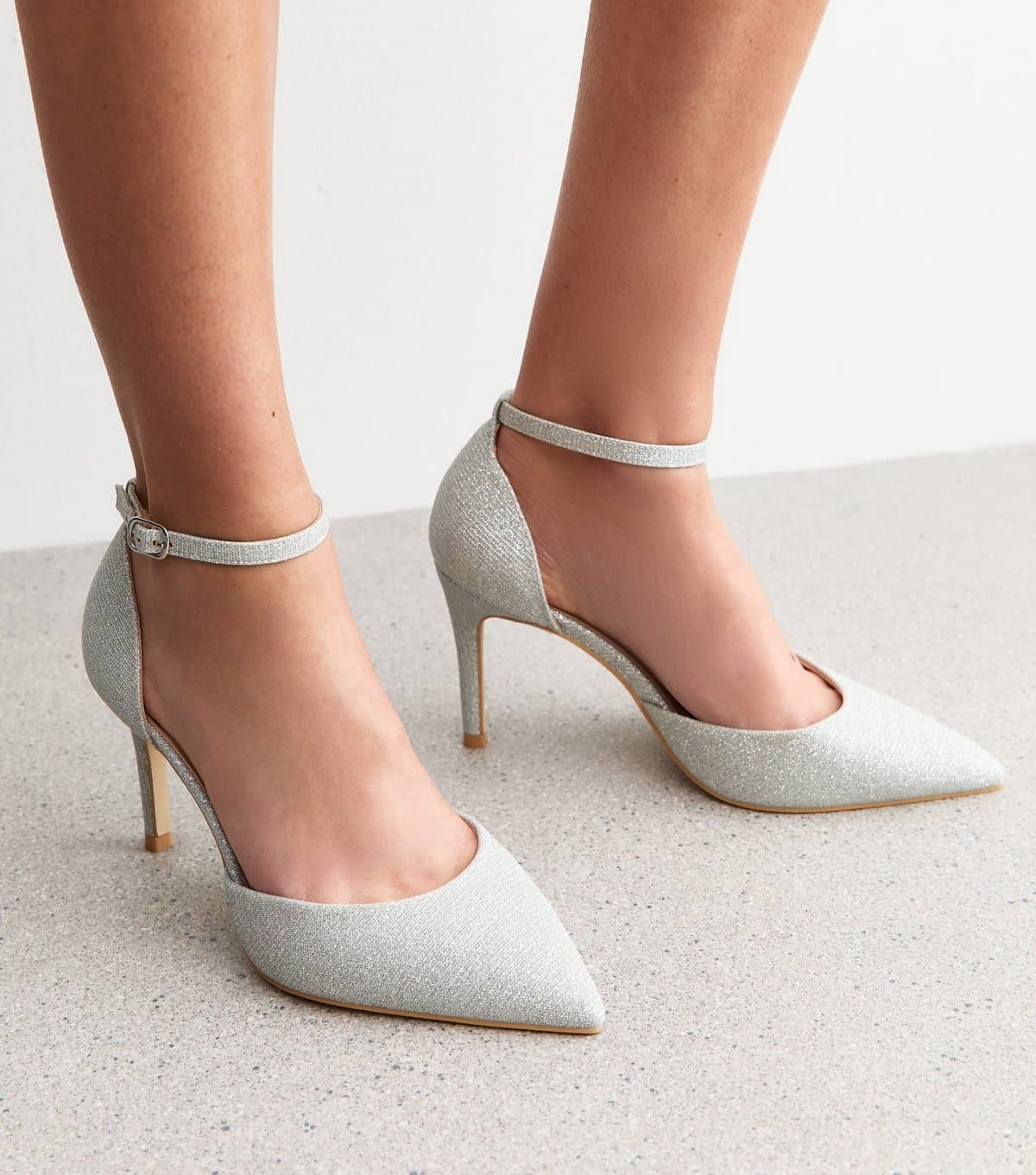 New Look New Look Silver Metallic Stiletto Heel Court Shoes