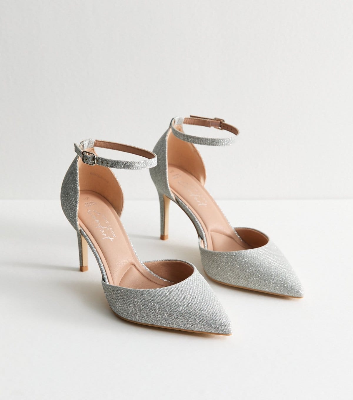 New Look Women's Extra Wide Fit Silver Metallic Stiletto Heel Court Shoes New Look - 4