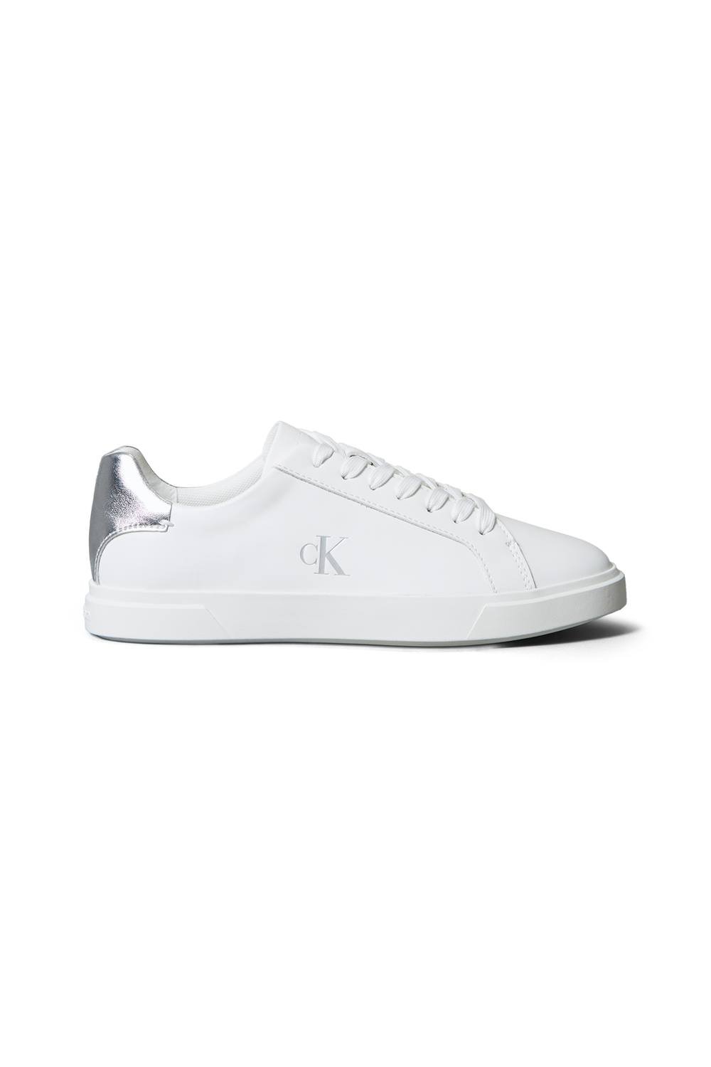 Calvin Klein Calvin Klein Women's Low Pro Cups Laceup Lth Met Bright White/Silver in White - 2