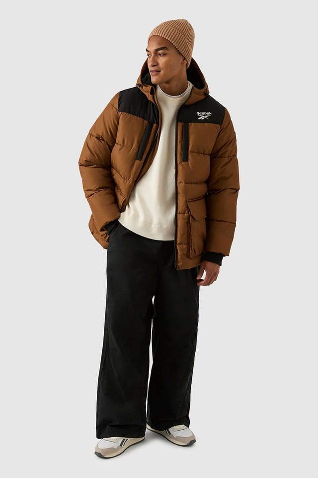 Reebok Reebok Men's Parka Puffer Jacket in Brown - 3