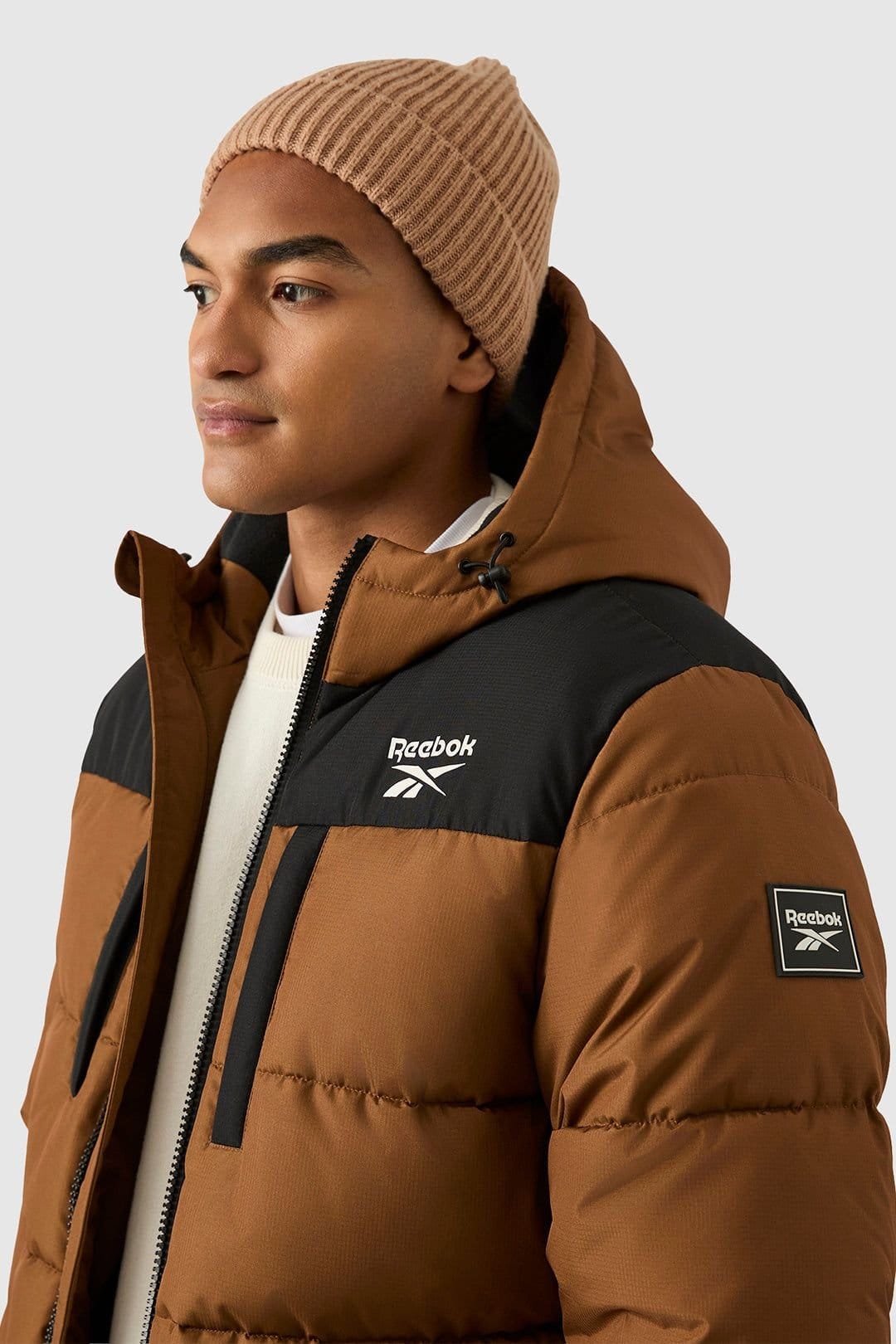 Reebok Reebok Men's Parka Puffer Jacket in Brown - 4