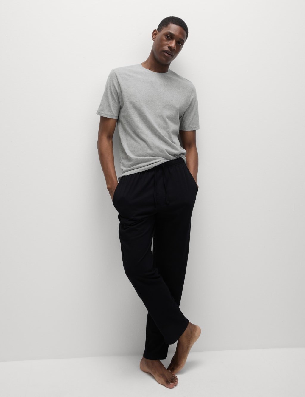 Marks & Spencer M&S Pure Cotton Pyjama Set Grey Mix - 3