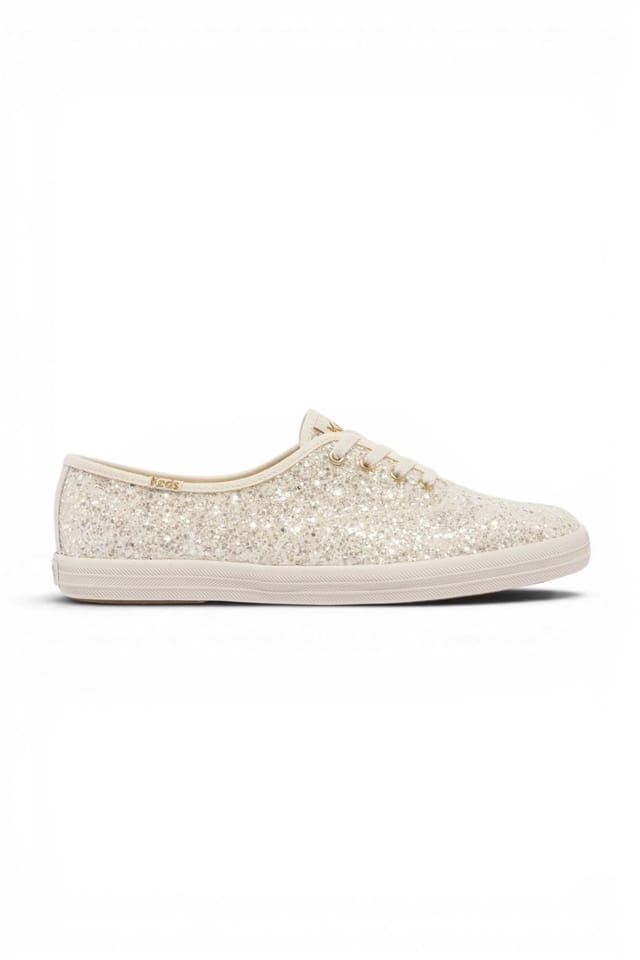 keds Keds Women's Champion Glitter Celebrations Lace Up in Light Beige - 2