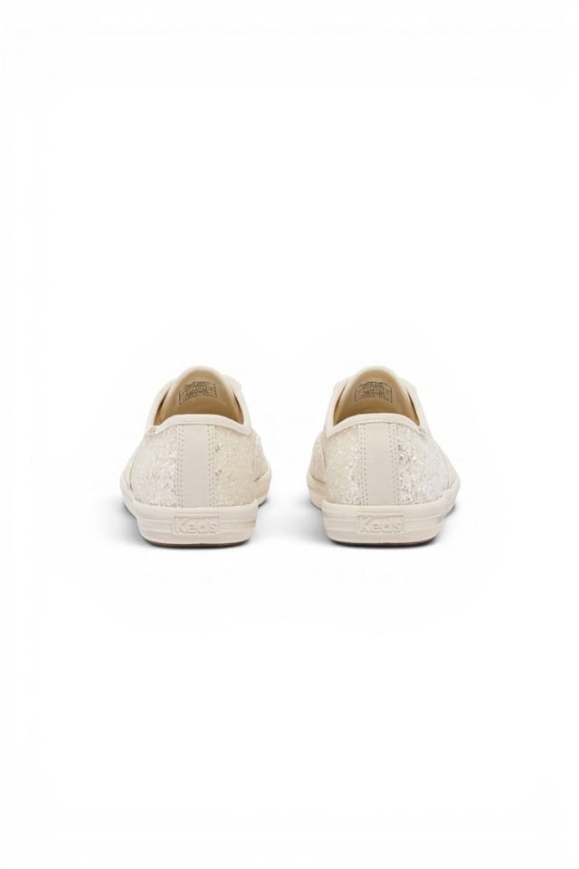 keds Keds Women's Champion Glitter Celebrations Lace Up in Light Beige - 3