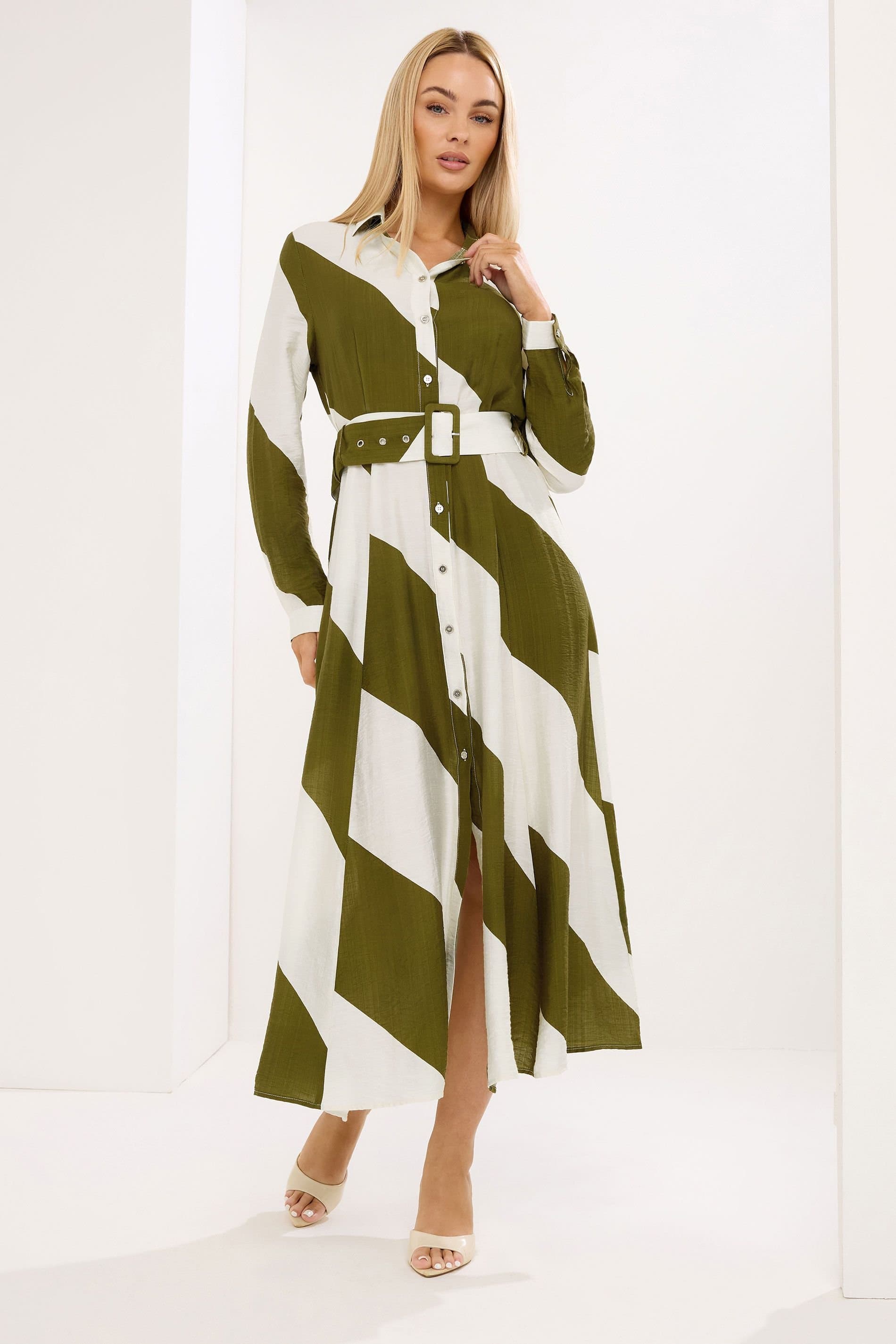 Star By Julien Macdonald Star by Julien Macdonald Women's Stripe Shirt Dress in Green