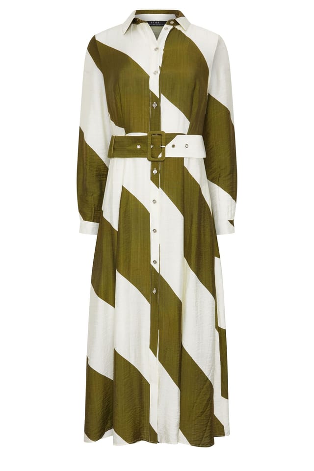 Star By Julien Macdonald Star by Julien Macdonald Women's Stripe Shirt Dress in Green - 2