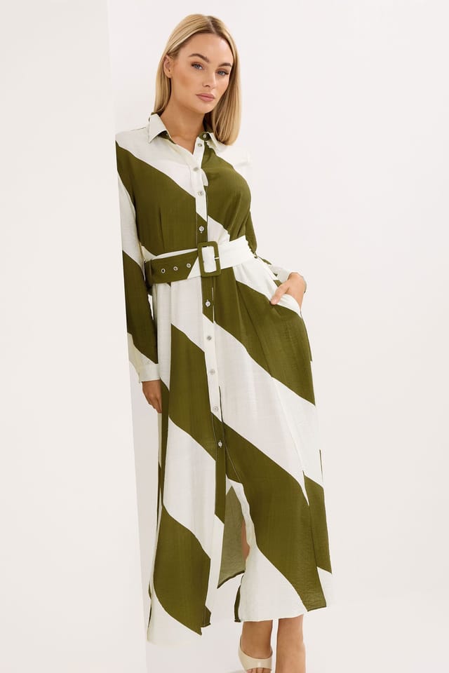Star By Julien Macdonald Star by Julien Macdonald Women's Stripe Shirt Dress in Green - 3