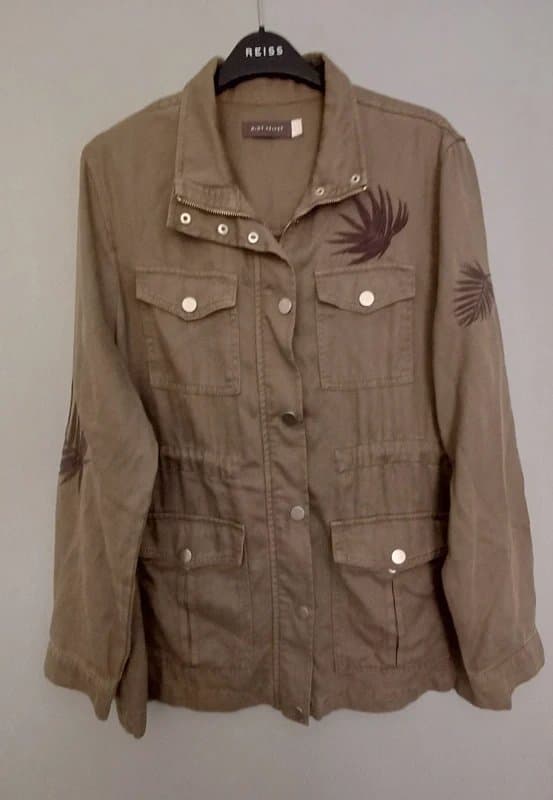 Mint Velvet Mint Velvet Khaki Embroidered Jacket - size 16