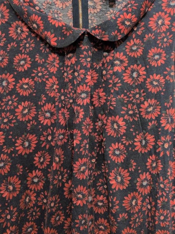 Topshop Vintage Topshop Floral-Print Collared Mini Dress