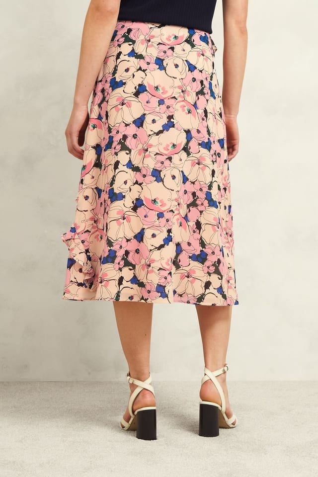 Hobbs London Hobbs London Women's Maynard High Waist Midi Skirt in Dusty Pink - 3