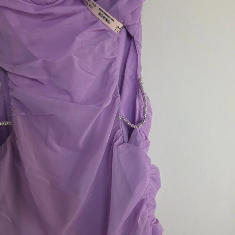 Oh Polly Oh Polly Dress Purple Embellished Rhinestone Sweetheart Dress Size 8