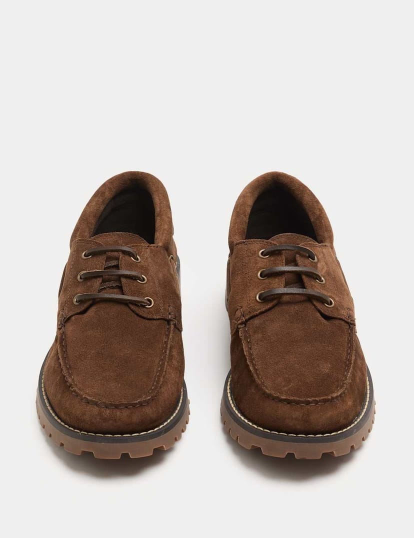 Marks & Spencer M&S Chunky Sole Suede Deck Shoes Brown - 1