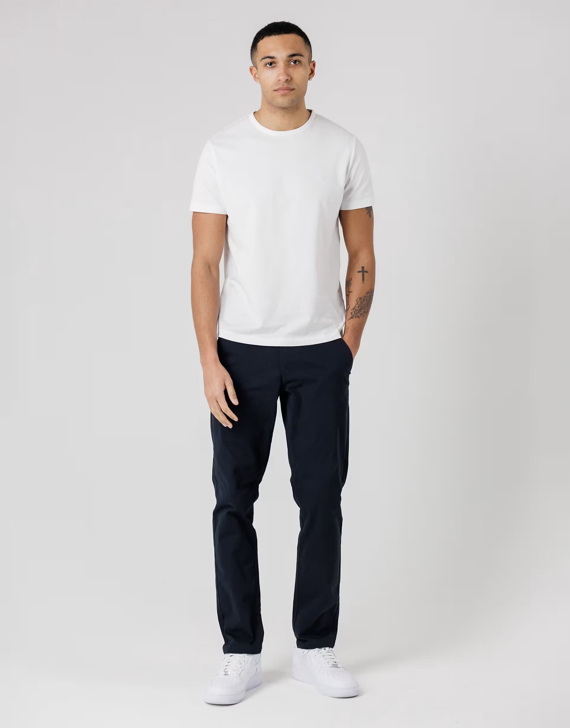 ASOS ASOS Navy Cotton Stretch Chino Trousers