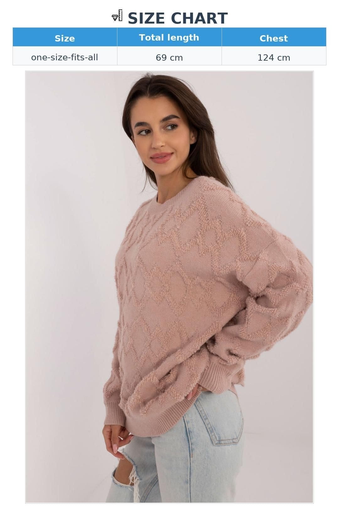 Love Lace Love Lace Women's Textured Casual Round Neck Knit Sweater in Pink - 4
