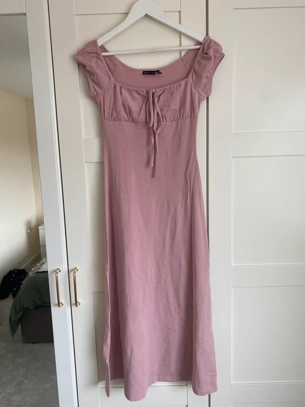 ASOS Dusty pink ruched midi dress - 1