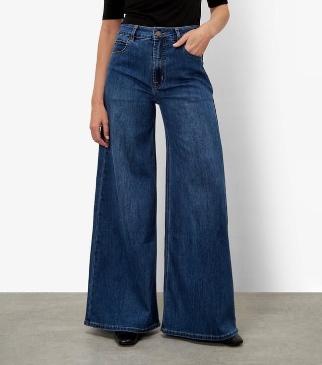 Apricot Women's Navy Super Wide Leg Jeans Apricot New Look - 2