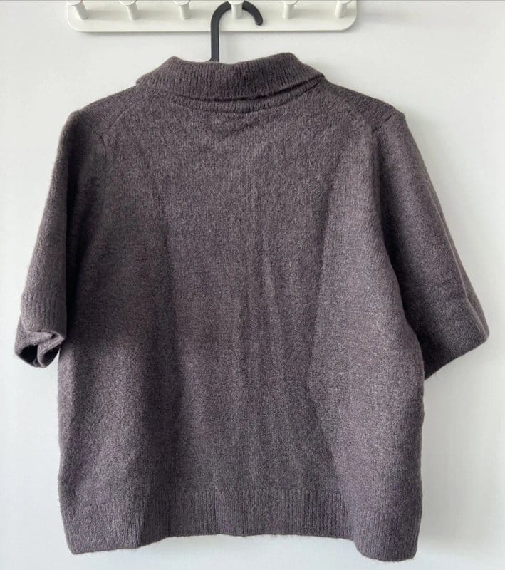New Look Purple Knit Polo Top - Size 12