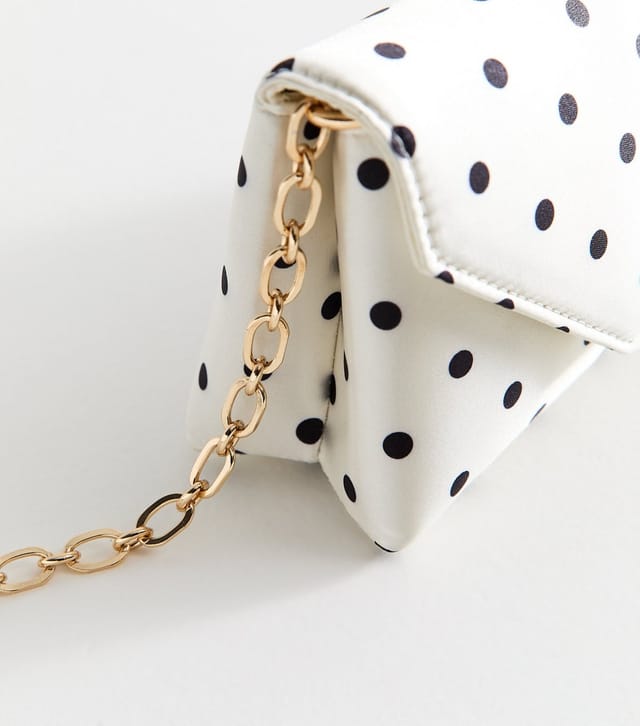 New Look Black Polka Dot Envelope Clutch Bag New Look - 3
