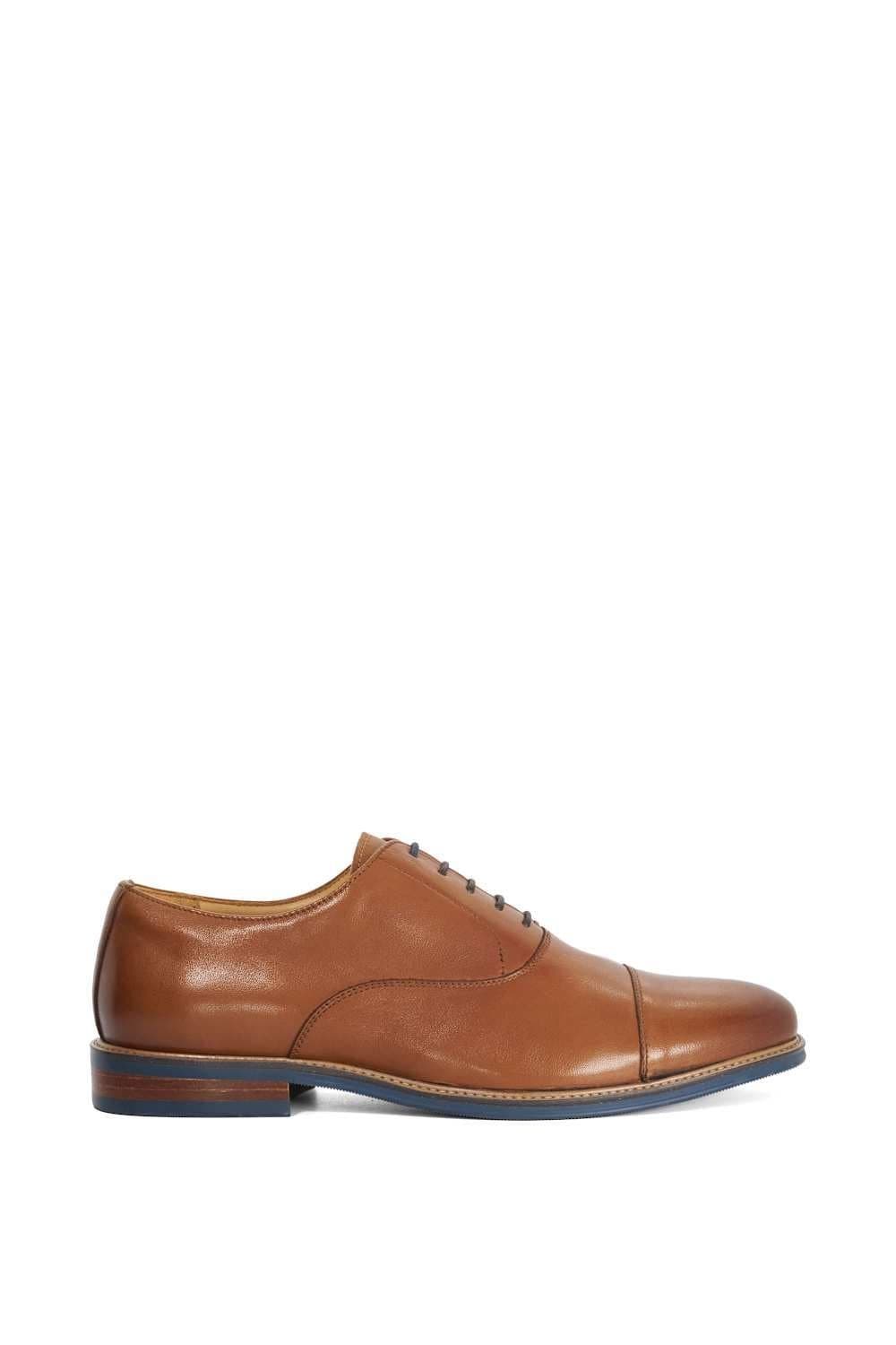 Dune London Dune London Men's Wide Fit 'Stanlakes' Leather Lace Up Shoes in Brown
