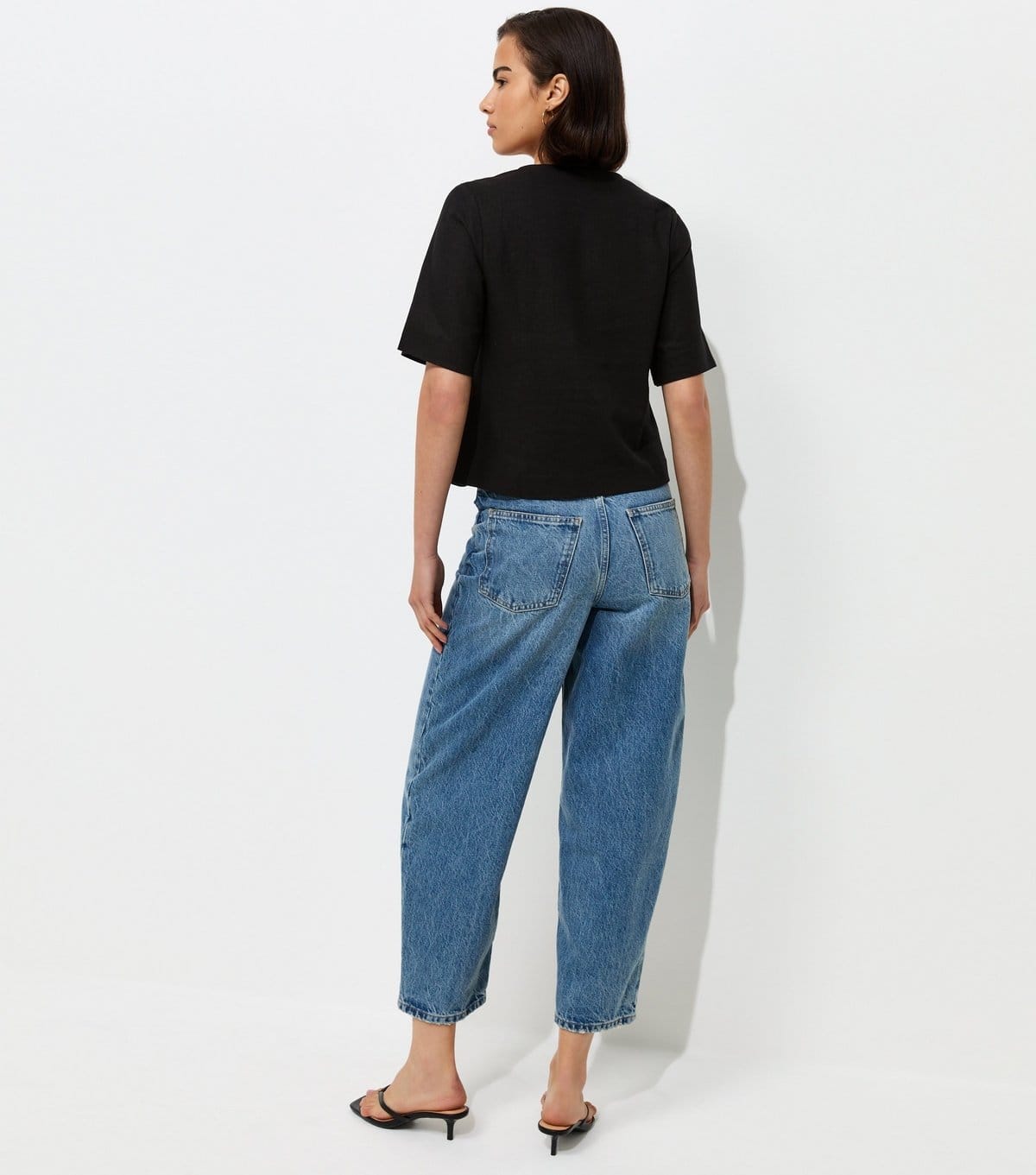 New Look Women's Black Linen-Rich Button Front Top New Look - 4