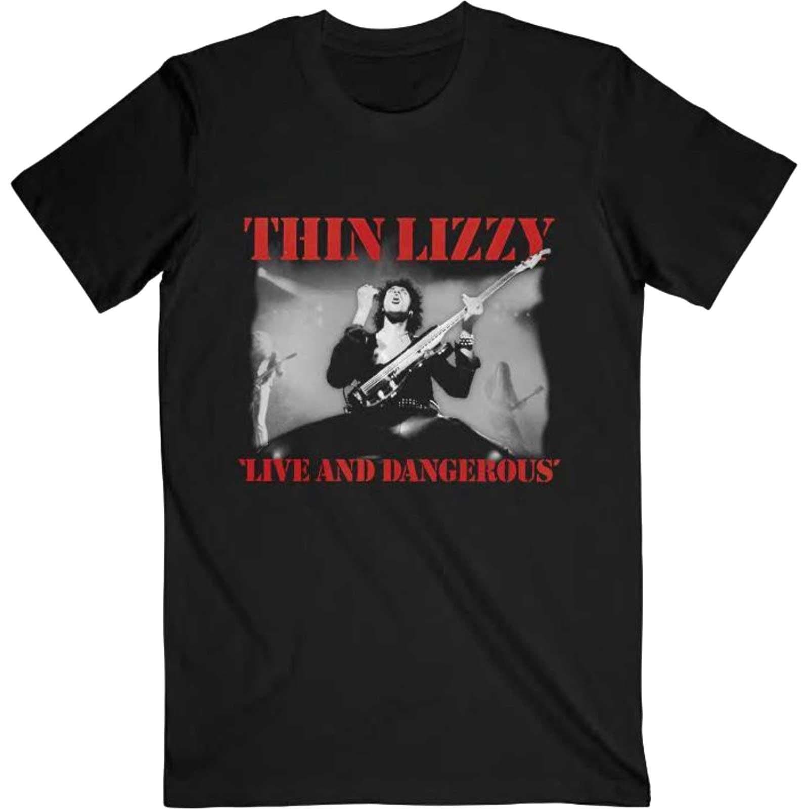 Thin Lizzy Thin Lizzy Men's Live & Dangerous T-Shirt in Black
