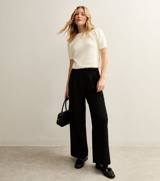 New Look Women's White Fluffy Knit Puff Sleeve T-Shirt New Look - 3