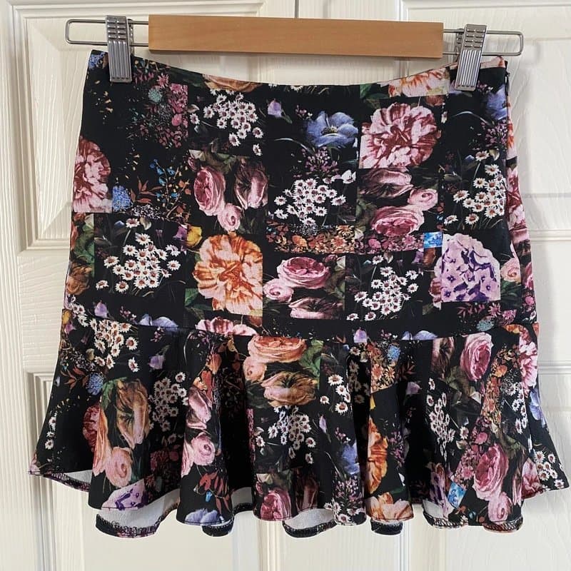 Bershka Bershka, Small, Patchwork Floral Mini Skirt