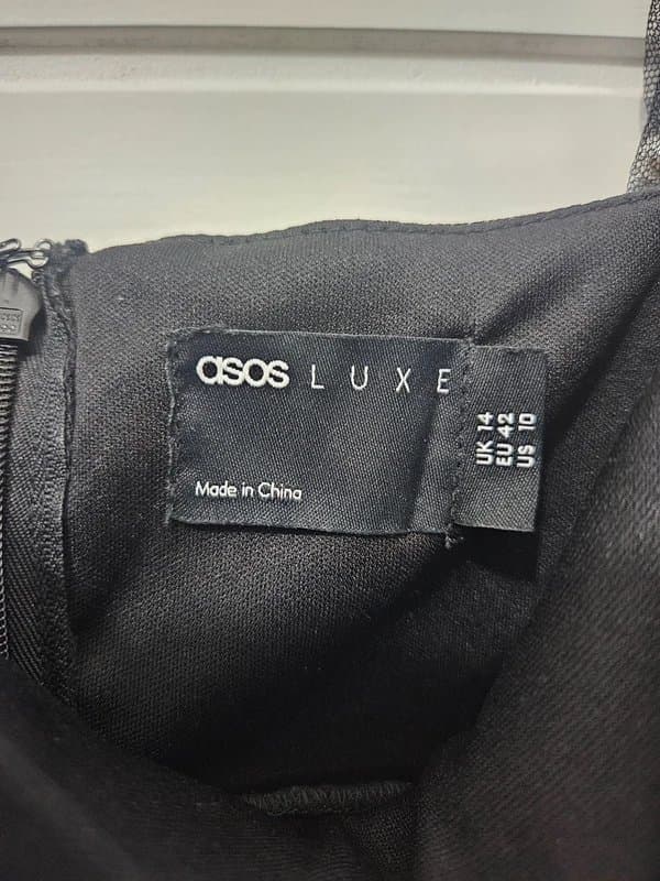 ASOS Asos luxe tulle baby doll dress with pearl embellishment in black